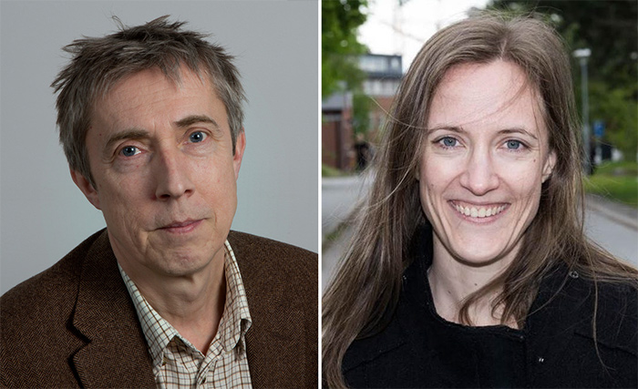 Gunnar Bergström, professor i arbetshälsovetenskap, och Lotta Nybergh, forskare på KI.