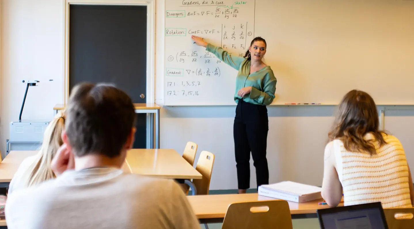 Anna Wahlbeck teaches maths to engineering students, among others. Photo: Anna Sällberg